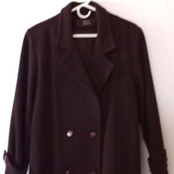 Stephanie Matthews Vintage Women's Double Breasted Coat - Sz (8) - Dark Burgundy - Picture 6 of 12